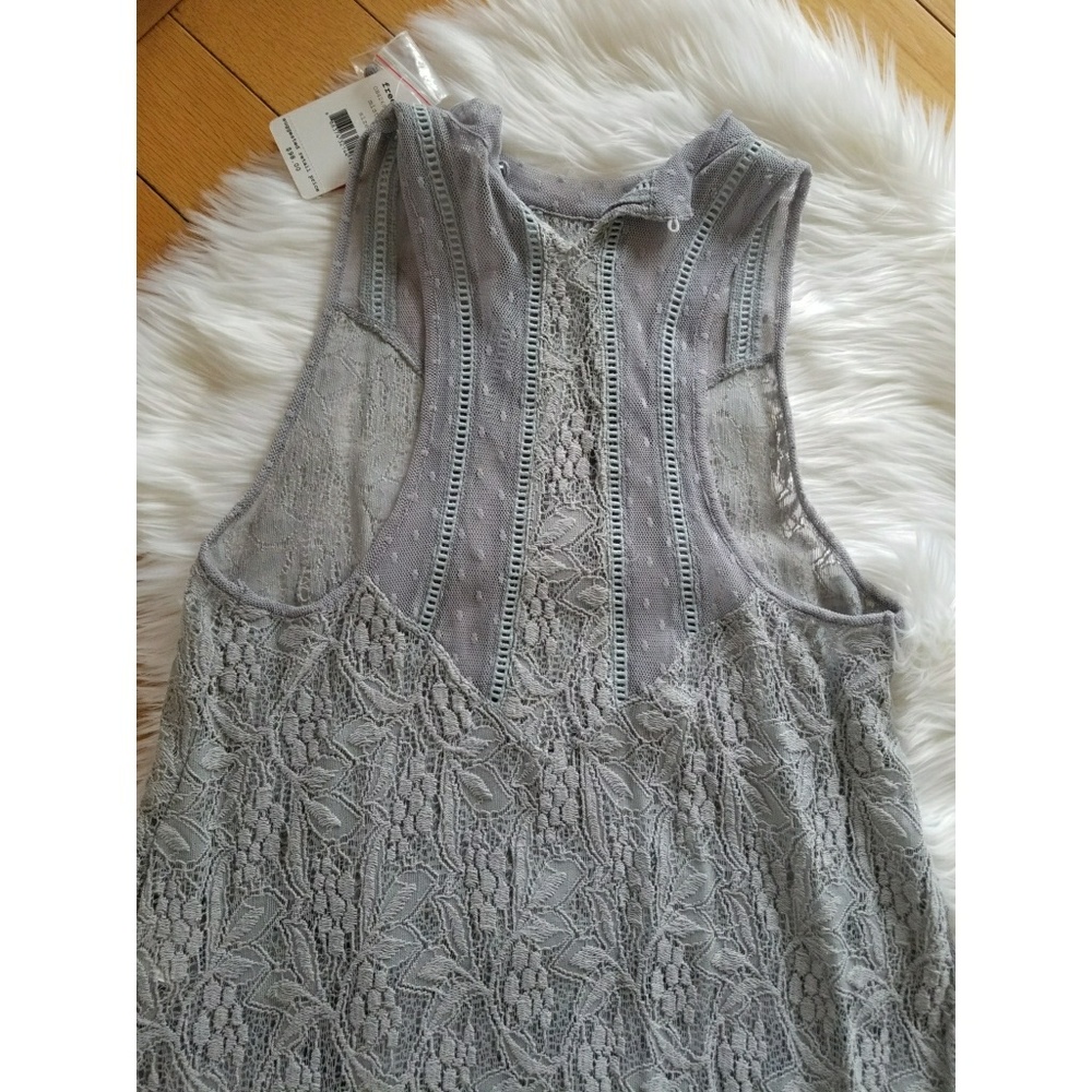 ✨Free People blue sheer lace flowy tunic tank - Picture 7 of 7